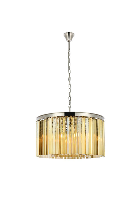 Elegant Lighting 1208D26PN-GT/RC Eight Light Chandelier, Polished Nickel
