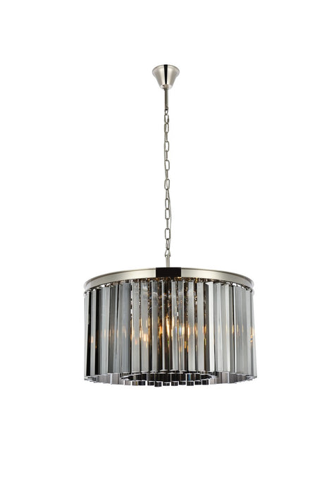 Elegant Lighting 1208D26PN-SS/RC Eight Light Chandelier, Polished Nickel