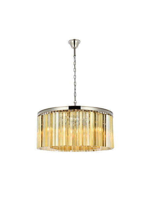 Elegant Lighting 1208D31PN-GT/RC Eight Light Chandelier, Polished Nickel