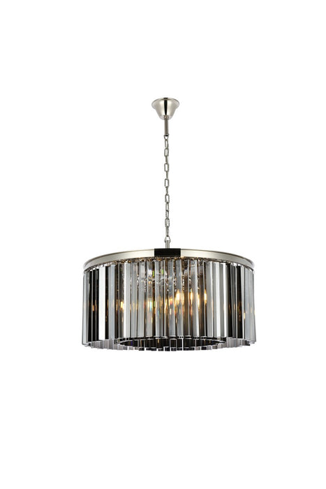 Elegant Lighting 1208D31PN-SS/RC Eight Light Chandelier, Polished Nickel