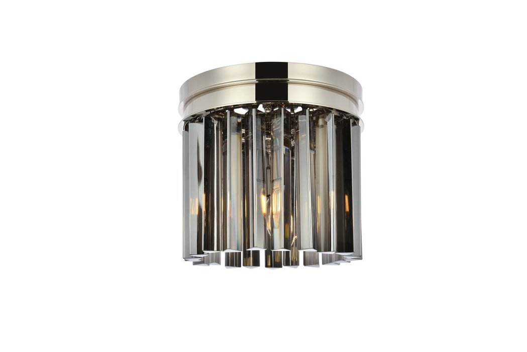 Elegant Lighting 1208F12PN-SS/RC Three Light Flush Mount, Polished Nickel