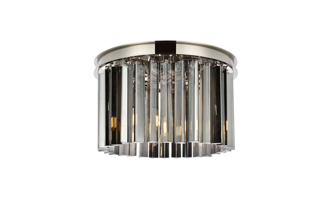 Elegant Lighting 1208F16PN-SS/RC Three Light Flush Mount, Polished Nickel