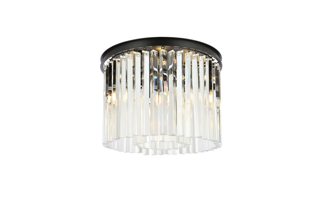 Elegant Lighting 1208F20MB/RC Six Light Flush Mount, Matte Black