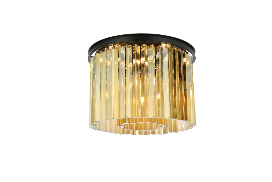 Elegant Lighting 1208F20MB-GT/RC Six Light Flush Mount, Matte Black
