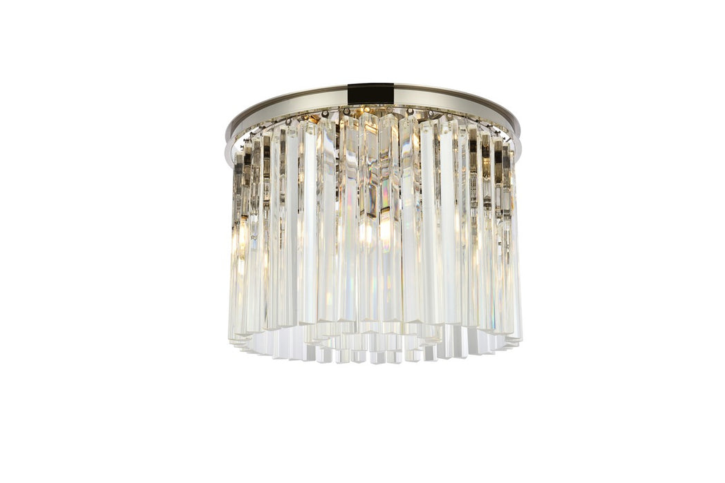 Elegant Lighting 1208F20PN/RC Six Light Flush Mount, Polished Nickel