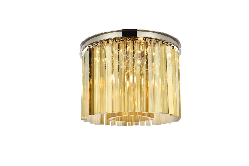 Elegant Lighting 1208F20PN-GT/RC Six Light Flush Mount, Polished Nickel