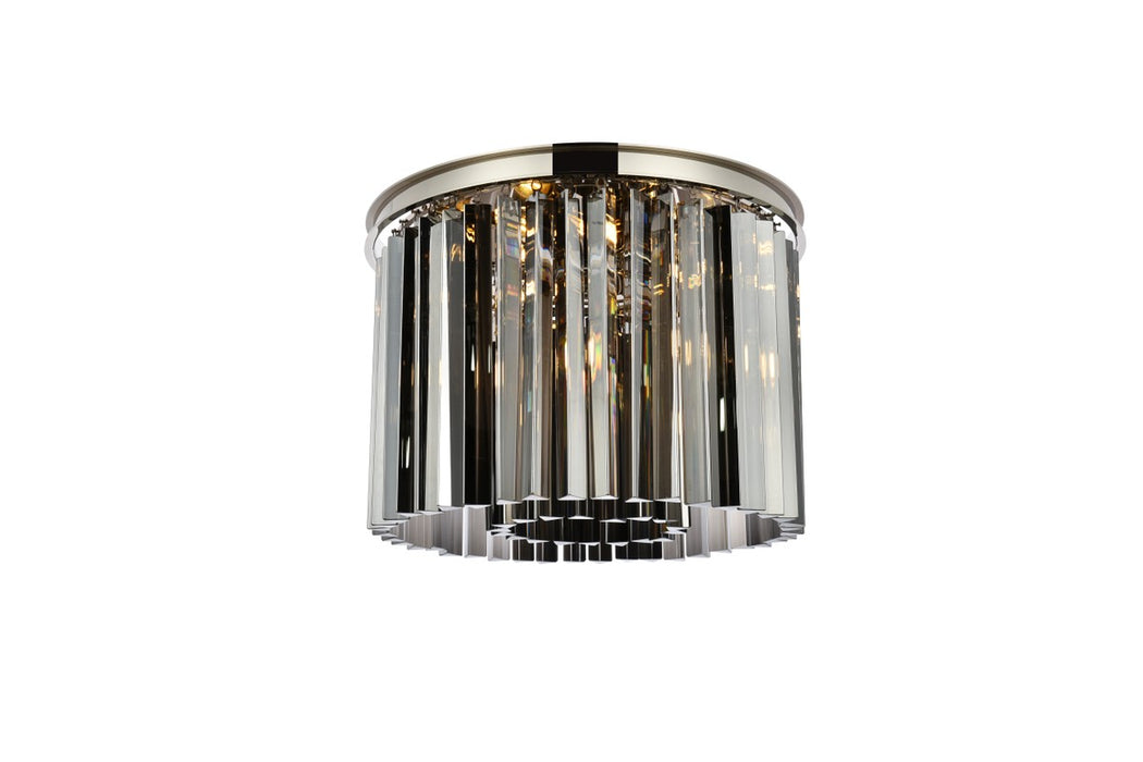 Elegant Lighting 1208F20PN-SS/RC Six Light Flush Mount, Polished Nickel