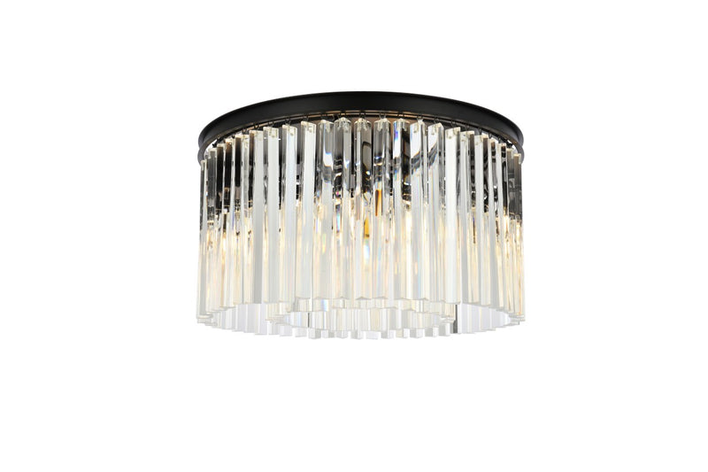 Elegant Lighting 1208F26MB/RC Eight Light Flush Mount, Matte Black