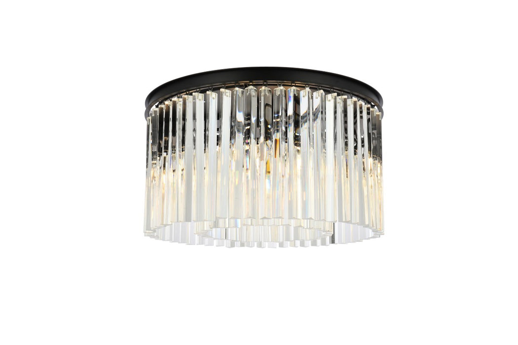 Elegant Lighting 1208F26MB/RC Eight Light Flush Mount, Matte Black