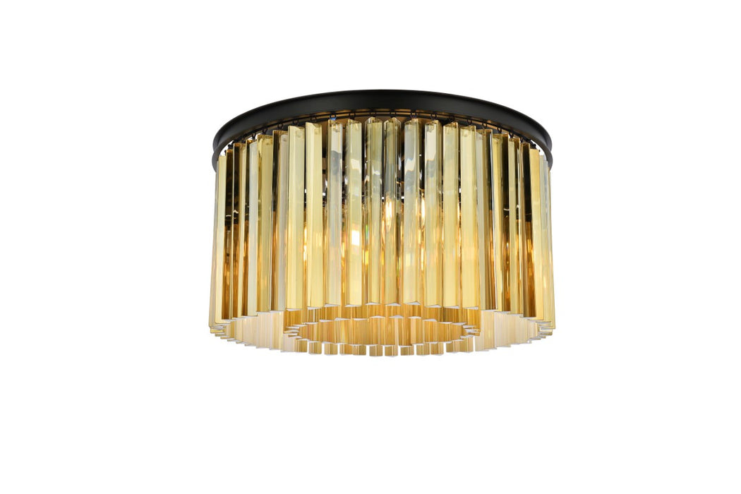 Elegant Lighting 1208F26MB-GT/RC Eight Light Flush Mount, Matte Black