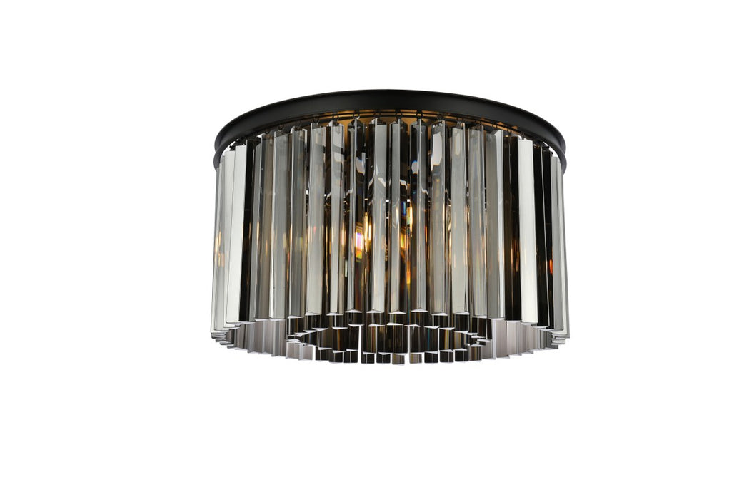 Elegant Lighting 1208F26MB-SS/RC Eight Light Flush Mount, Matte Black