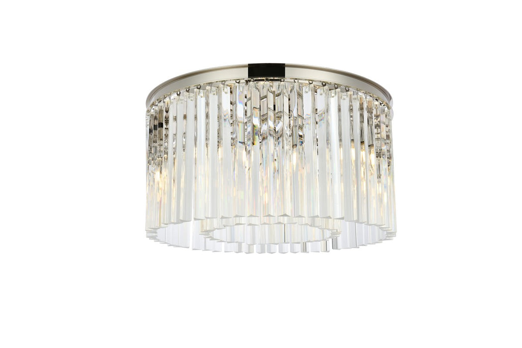 Elegant Lighting 1208F26PN/RC Eight Light Flush Mount, Polished Nickel