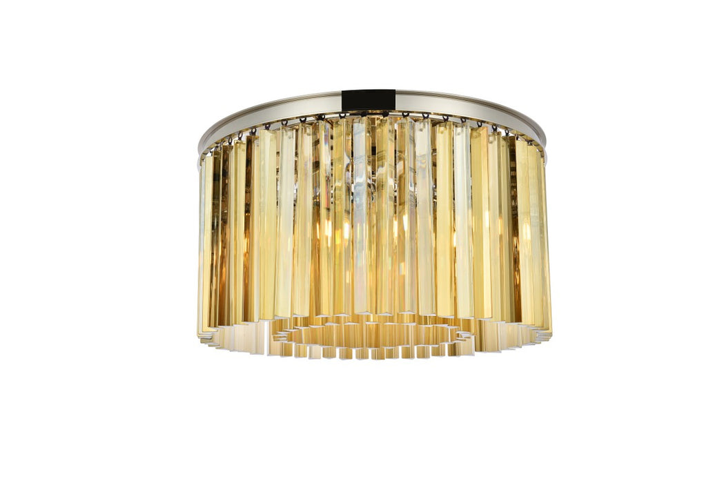 Elegant Lighting 1208F26PN-GT/RC Eight Light Flush Mount, Polished Nickel