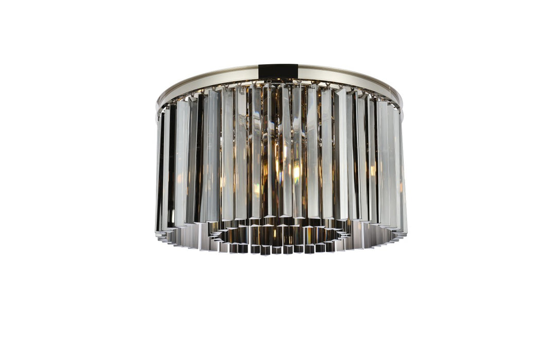 Elegant Lighting 1208F26PN-SS/RC Eight Light Flush Mount, Polished Nickel
