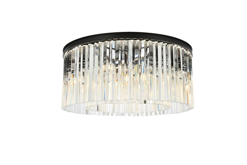 Elegant Lighting 1208F31MB/RC Eight Light Flush Mount, Matte Black