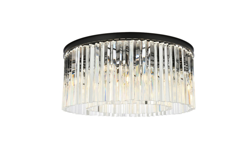 Elegant Lighting 1208F31MB/RC Eight Light Flush Mount, Matte Black