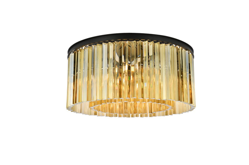 Elegant Lighting 1208F31MB-GT/RC Eight Light Flush Mount, Matte Black
