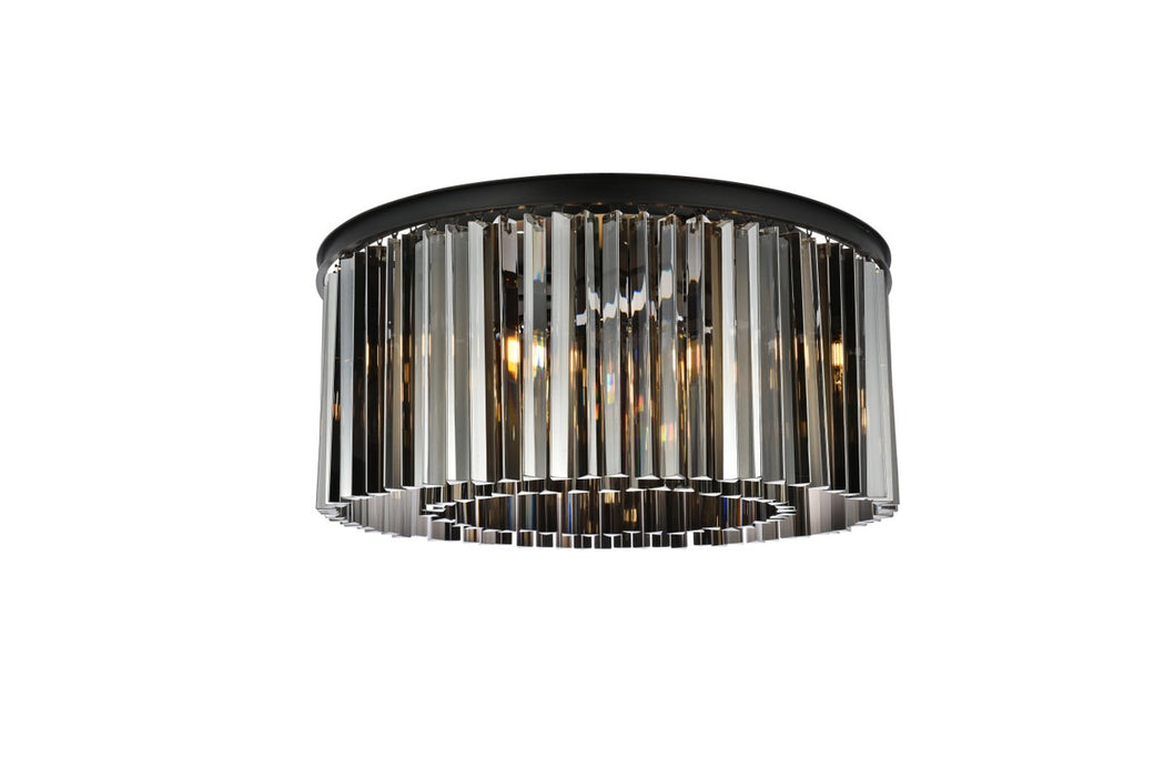 Elegant Lighting 1208F31MB-SS/RC Eight Light Flush Mount, Matte Black