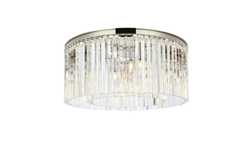 Elegant Lighting 1208F31PN/RC Eight Light Flush Mount, Polished Nickel