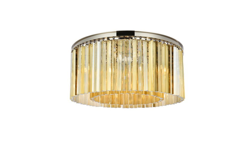 Elegant Lighting 1208F31PN-GT/RC Eight Light Flush Mount, Polished Nickel