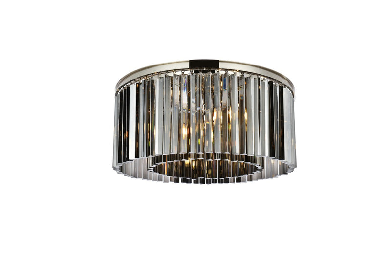 Elegant Lighting 1208F31PN-SS/RC Eight Light Flush Mount, Polished Nickel