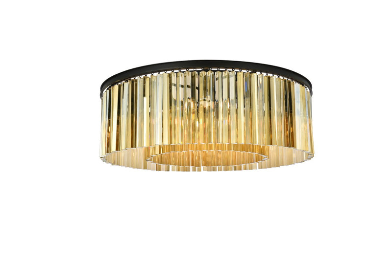 Elegant Lighting 1208F43MB-GT/RC Ten Light Flush Mount, Matte Black