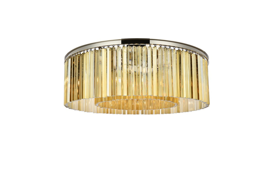 Elegant Lighting 1208F43PN-GT/RC Ten Light Flush Mount, Polished Nickel