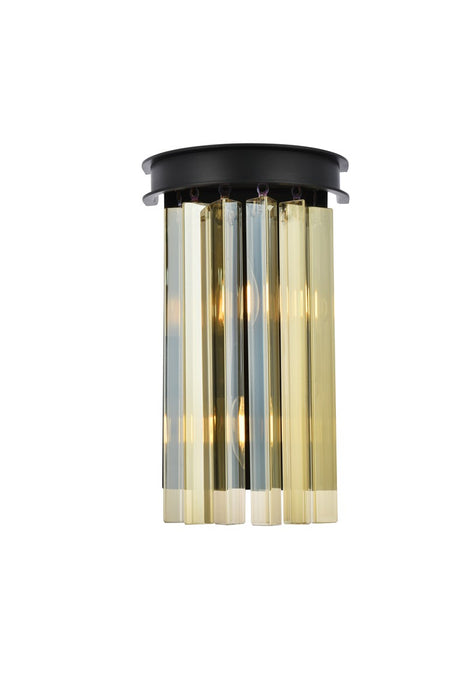 Elegant Lighting 1208W8MB-GT/RC Two Light Wall Sconce, Matte Black