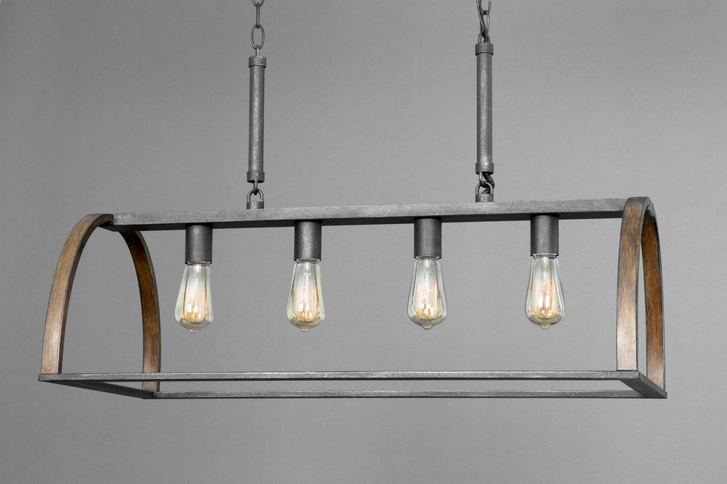 Progress Lighting P4720-71 Four Light Island Pendant, Gilded Iron