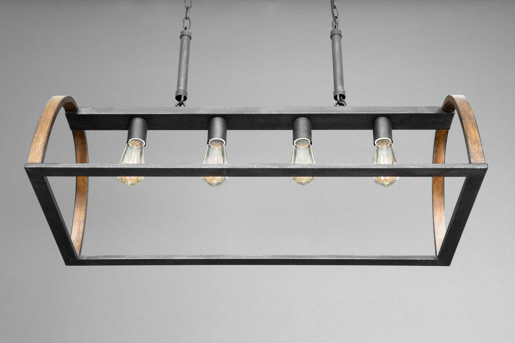 Progress Lighting P4720-71 Four Light Island Pendant, Gilded Iron