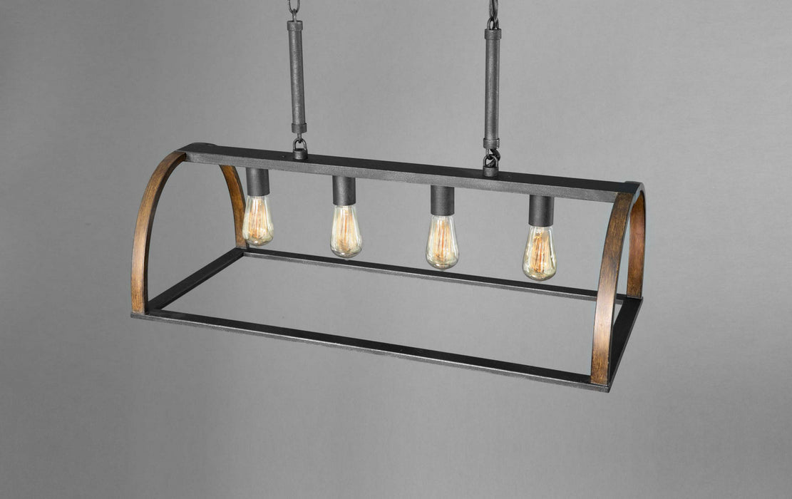 Progress Lighting P4720-71 Four Light Island Pendant, Gilded Iron