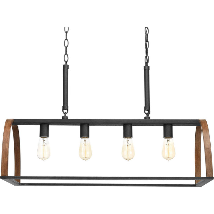 Progress Lighting P4720-71 Four Light Island Pendant, Gilded Iron