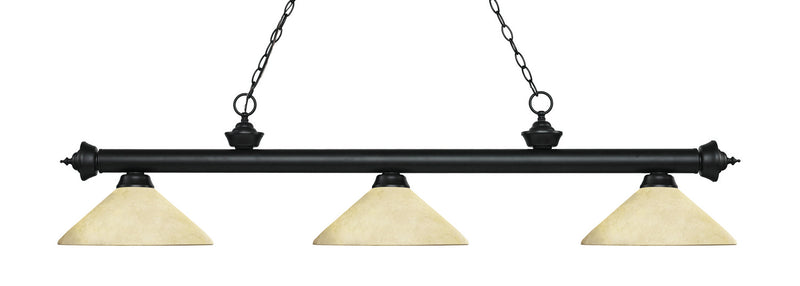 Z-Lite 200-3MB-AGM14 Three Light Billiard, Matte Black