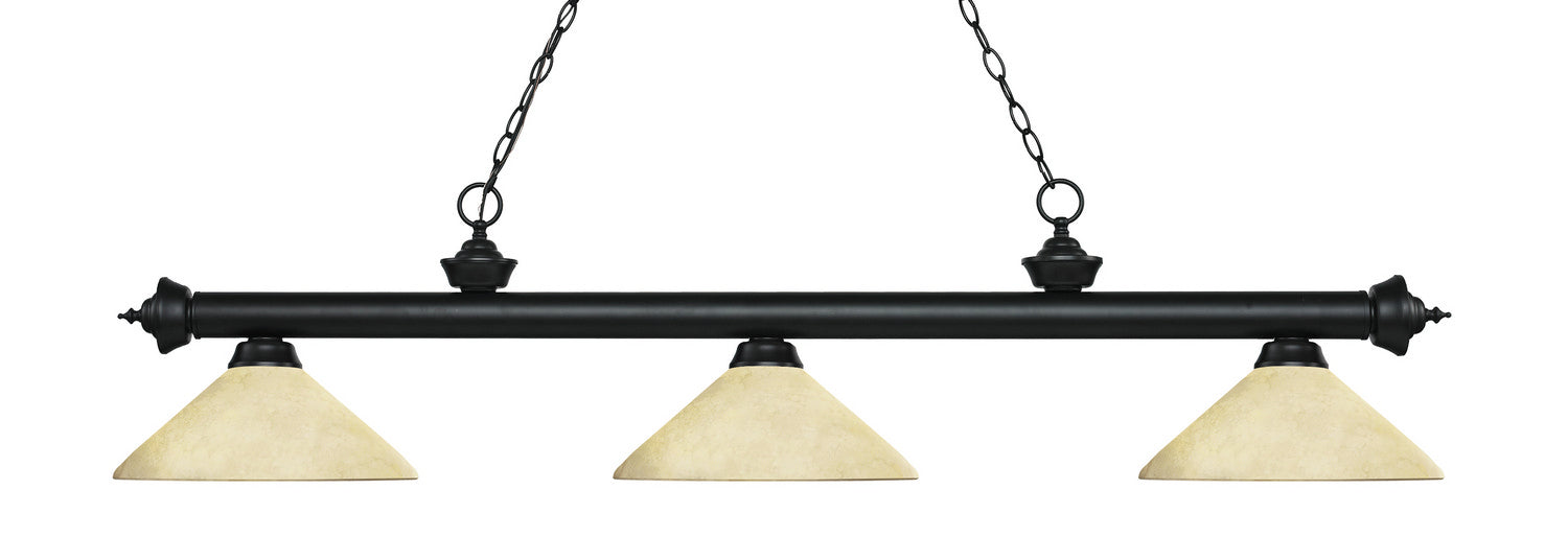 Z-Lite 200-3MB-AGM14 Three Light Billiard, Matte Black