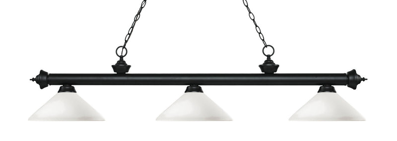 Z-Lite 200-3MB-AMO14 Three Light Billiard, Matte Black