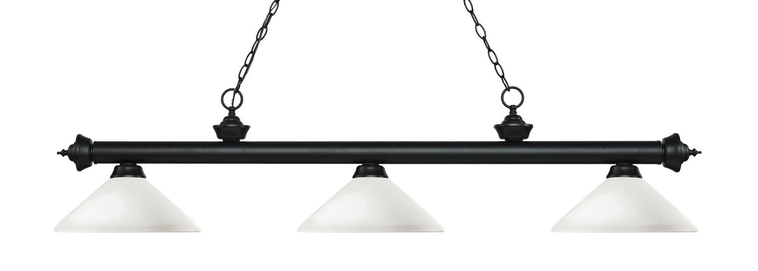 Z-Lite 200-3MB-AMO14 Three Light Billiard, Matte Black