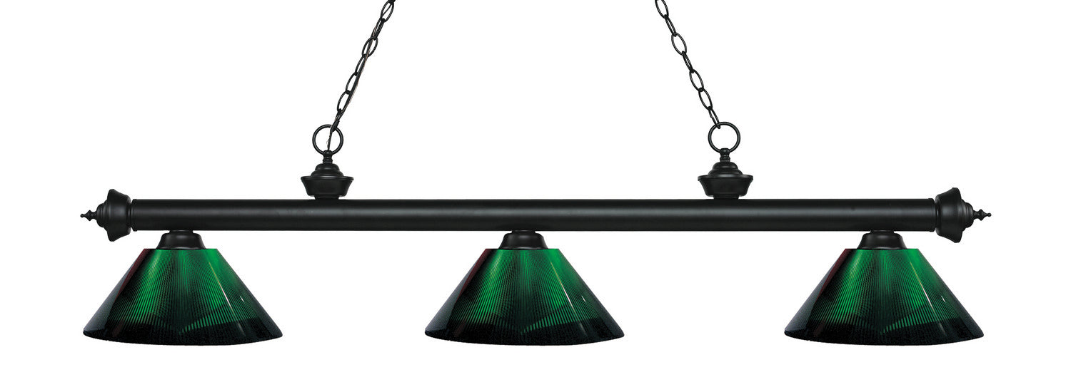 Z-Lite 200-3MB-ARG Three Light Billiard, Matte Black