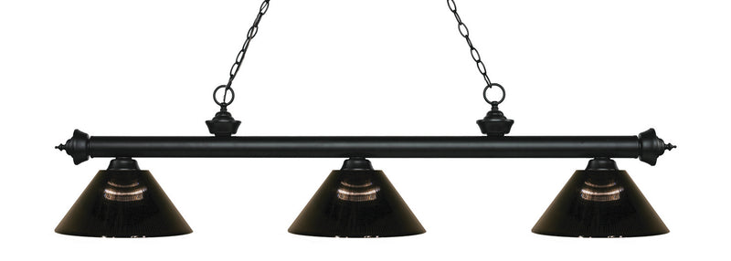 Z-Lite 200-3MB-ARS Three Light Billiard, Matte Black