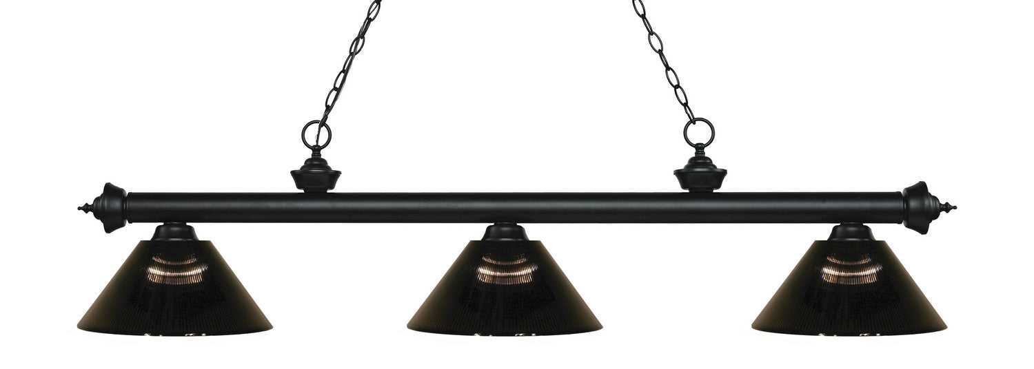 Z-Lite 200-3MB-ARS Three Light Billiard, Matte Black