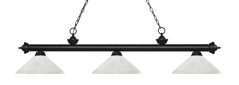 Z-Lite 200-3MB-AWL14 Three Light Billiard, Matte Black