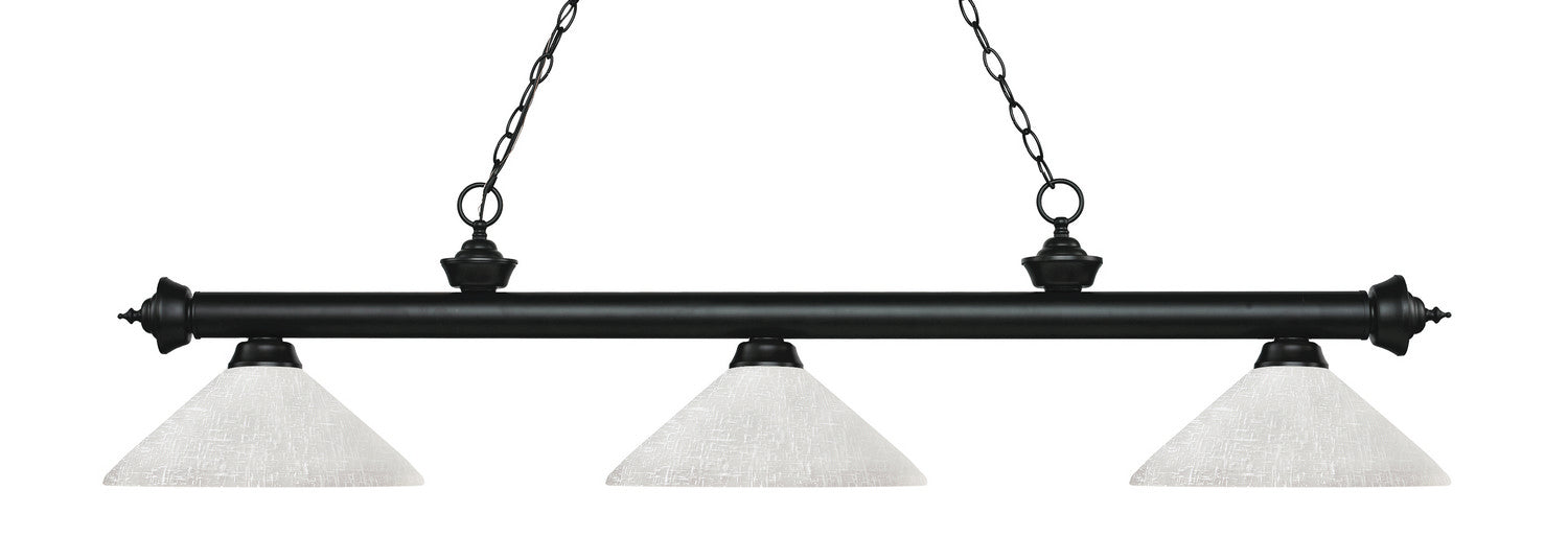 Z-Lite 200-3MB-AWL14 Three Light Billiard, Matte Black
