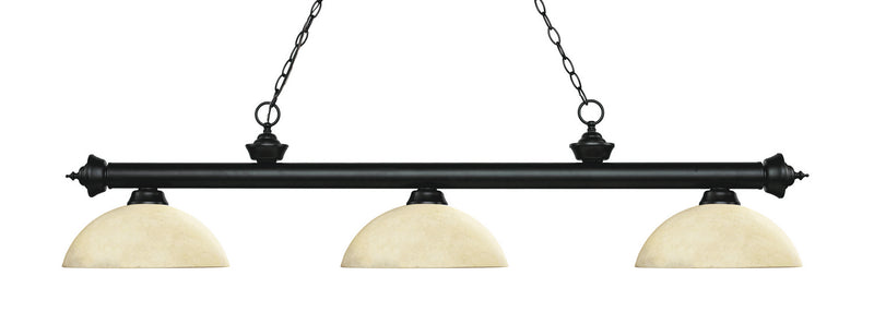 Z-Lite 200-3MB-DGM14 Three Light Billiard, Matte Black