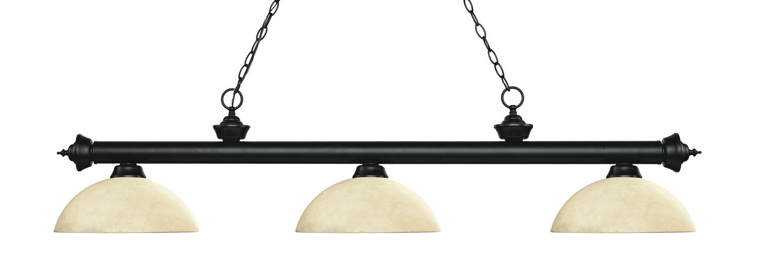Z-Lite 200-3MB-DGM14 Three Light Billiard, Matte Black