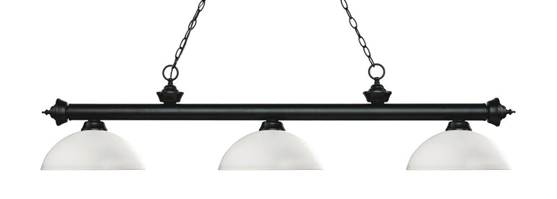 Z-Lite 200-3MB-DMO14 Three Light Billiard, Matte Black