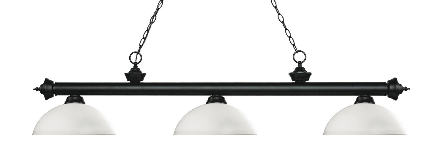 Z-Lite 200-3MB-DMO14 Three Light Billiard, Matte Black