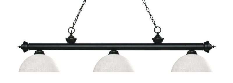 Z-Lite 200-3MB-DWL14 Three Light Billiard, Matte Black
