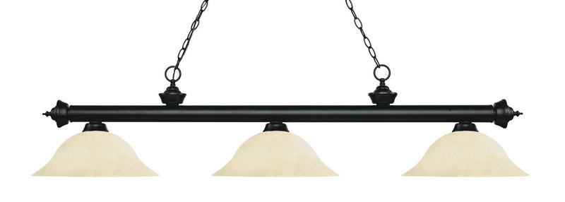 Z-Lite 200-3MB-GM16 Three Light Billiard, Matte Black