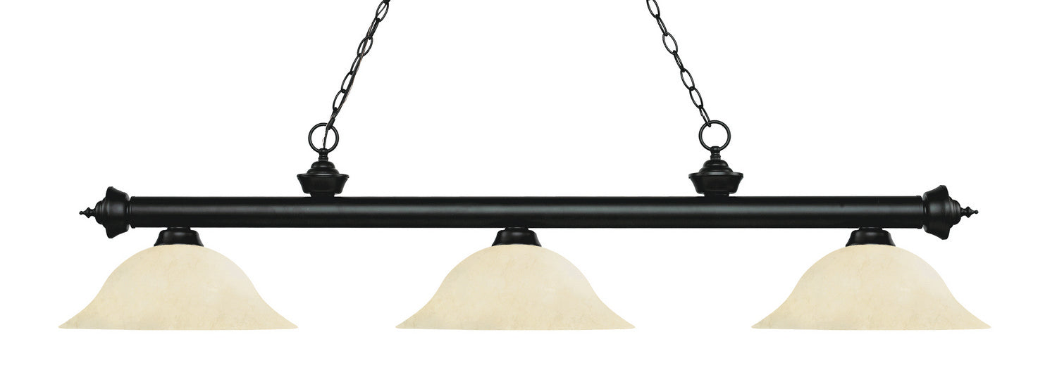 Z-Lite 200-3MB-GM16 Three Light Billiard, Matte Black