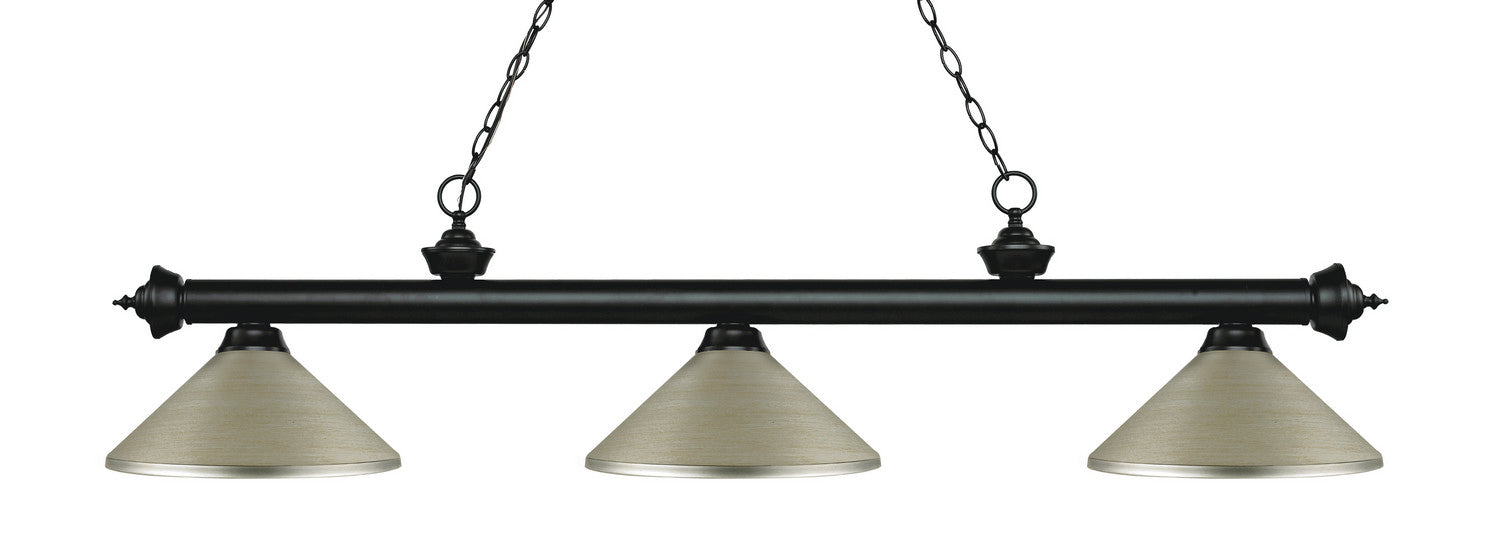 Z-Lite 200-3MB-MAS Three Light Billiard, Matte Black