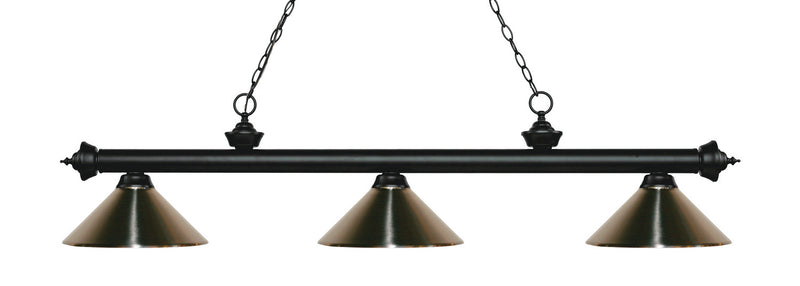 Z-Lite 200-3MB-MBN Three Light Billiard, Matte Black